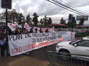 Comité de Allegados de la Fuerza Pobladora de Maipú realiza jornada de protesta por soluciones
habitacionales